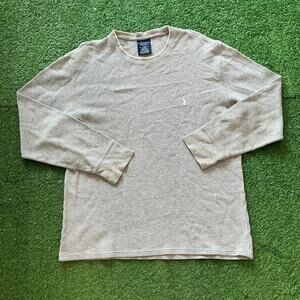 Vintage 90s Grey Polo Ralph Lauren Grey Thermal Crewneck Size L
